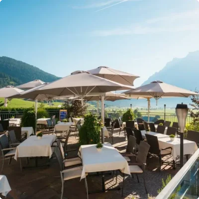 Hubertushof Lermoos Sonnenterrasse